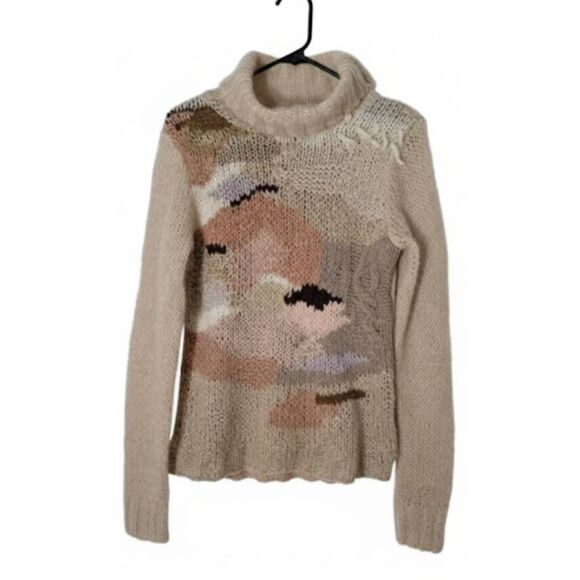 Far away from close women medium kid mohair alpaca sweater tan anthropologie - Picture 2 of 9